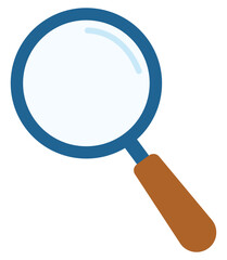 Flat magnifying glass icon isolated on white background.