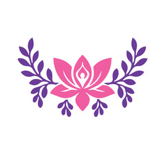 lotus wisteria flower yoga logo vector