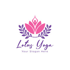 lotus flower symbol yoga vector template