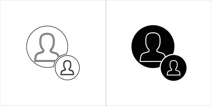 Add friend icon, line and solid style design