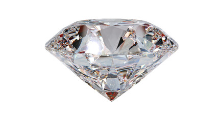 Brilliant sparkling diamond gemstone with dazzling reflections, luxury jewelry concept isolated on white background with elegant clarity and shine