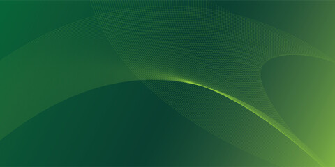 Fototapeta premium Abstract Green Wavy Lines Pattern on Gradient Background.