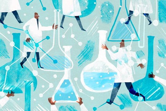 Scientists are conducting experiments with drugs