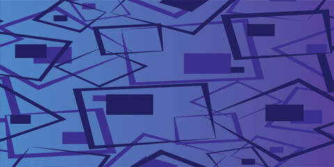 Fototapeta premium Abstract Geometric Shapes in Blue and Purple Overlapping and Repeating.