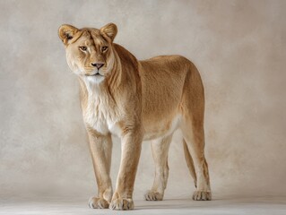 Obraz premium Majestic Lioness Portrait Capturing Wildlife's Grace and Power