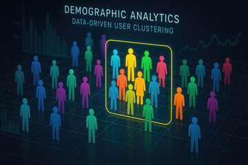 Demographic analytics with data-driven user clustering visualization