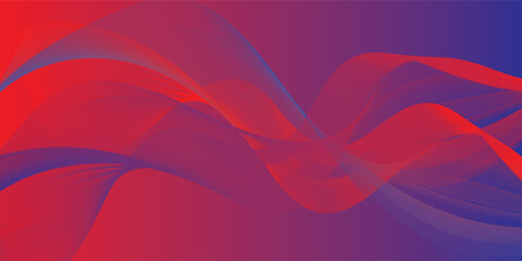 Abstract Red and Blue Wavy Lines Gradient Background Design.