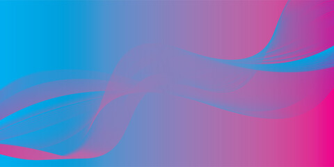 Abstract Wavy Lines with Gradient Colors: Blue Purple and Pink.