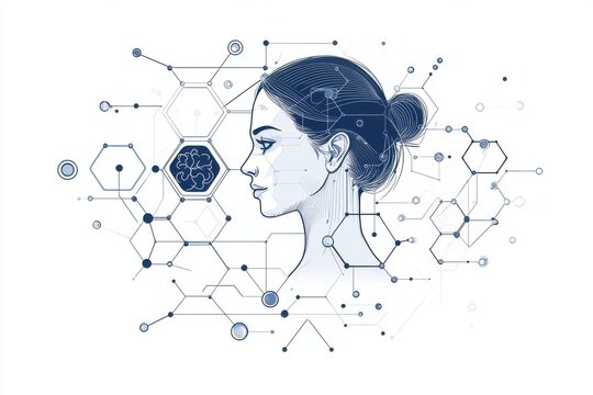 Futuristic artificial intelligence network concept with digital connections