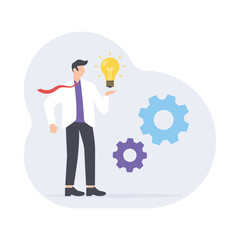 Creative idea leading to modern solutions and progress Illustrations