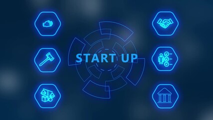 Start Up Business managements icon isolated .Business plan concept. digital interface connection and communication concept. networking, social media connection concept. - Powered by Adobe