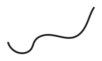 Black Wave Curve. Minimalist Sinusoidal Abstract Line Design