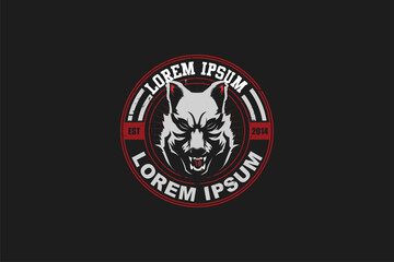 Aggressive dog mascot logo vector image template