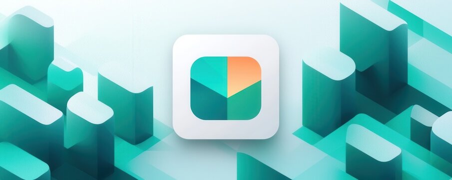 Modern app icon design with flat geometric abstraction