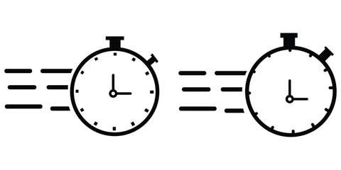 quick time icon, speed time vector icons set isolated on white background - vector illustration eps10