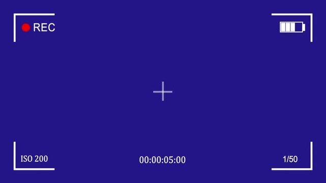 4K dark video camera recorder screen frame. cinematic digital display interface with REC indicator, focus lines, battery Icon, and realistic viewfinder overlay design.