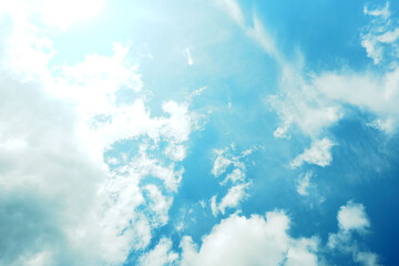 Autumn sky with clear blue hues.