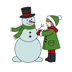 snowman with broom