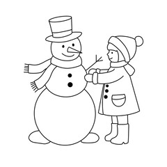 vector illustration of a snowman