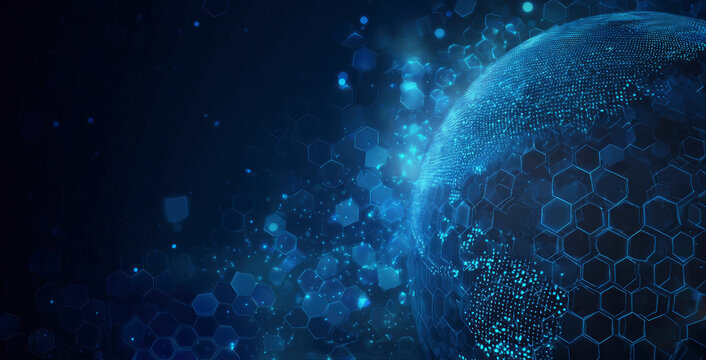 Abstract digital globe network connection