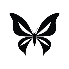 Elegant Black and White Butterfly Silhouette Illustration for Design and Decorative Purposes