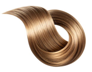 Floating Silky Hair Isolated, Transparent Background