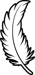 Obraz premium Feathers vector icon . Black bird feather silhouette collection. Plume symbol of lightness. Quill pen for writing, letter, poetry. Vintage retro writer logo design.Retro writer, literature, 