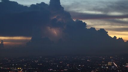 Thunderstorm over a City