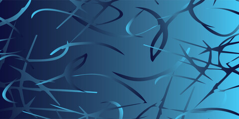 Abstract Blue Lines and Shapes on Gradient Background.