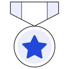 Medal with Star Icon, Star Achievement Medal, Excellence Award Medal, Champion Star Badge, Honor Recognition Medal