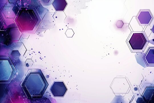 Abstract geometric background with hexagonal and polygonal shapes in purple