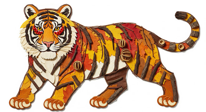 tiger applique from the autumn gifts of the forest