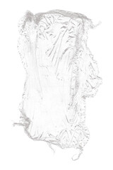 Translucent plastic bag isolated on transparent background, crumpled and wrinkled