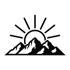 Sunrise over Mountain Peaks A Symbolic Representation of Adventure and Exploration