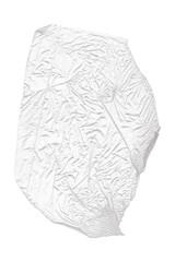 Wrinkled white fabric with intricate texture isolated on transparent background