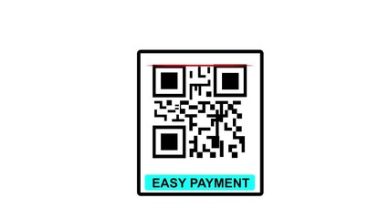 Scanning QR Code with Smartphone. Scan QR code barcode Easy Payment animation . QR code Easy Payment , cashless technology concept.4k motion video.. - Powered by Adobe