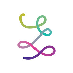 Colorful Rainbow Gradient Line Shapes Set. Abstract 3D Wavy Ribbon Squiggle Pattern Design Elements for Modern Backgrounds and Posters.
