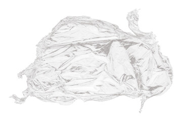 Fototapeta premium Crumpled plastic wrap isolated on transparent background, creating abstract patterns