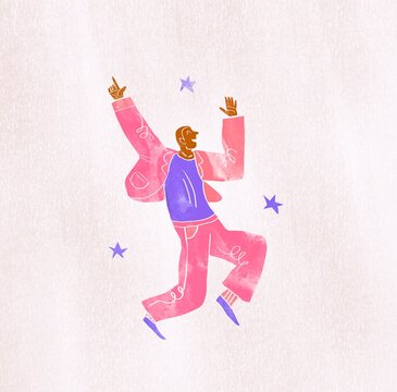 Simple Festive background with somebody joyful dancing 