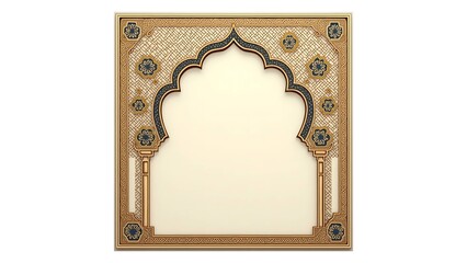 A traditional Islamic background featuring intricate golden motifs and floral patterns