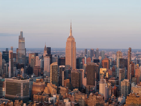 Empire State Building surrounded by skyscrapers
