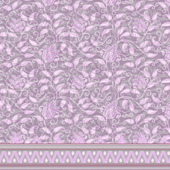 seamless damask pattern Abstract Purple Swirl and Floral Mixed Patterns