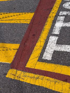 Colorful Road Markings Create a Striking Urban Scene
