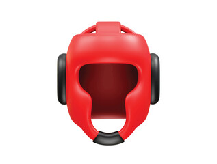 Red Boxing Headgear for Combat Sports Training and Protection icon 3d illustration