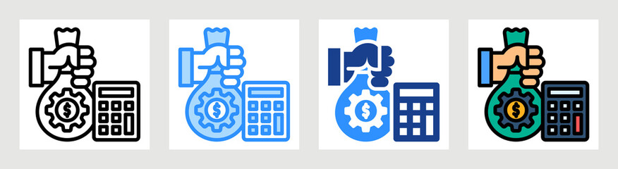 Obraz premium Budget Management Icon Collection Set Multiple Style