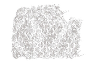 Closeup of bubble wrap isolated on transparent background, a protective packaging material