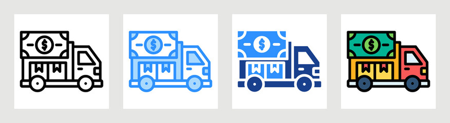 Fototapeta premium Shipping Cost Icon Collection Set Multiple Style