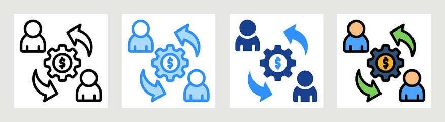 Profit Sharing Icon Collection Set Multiple Style