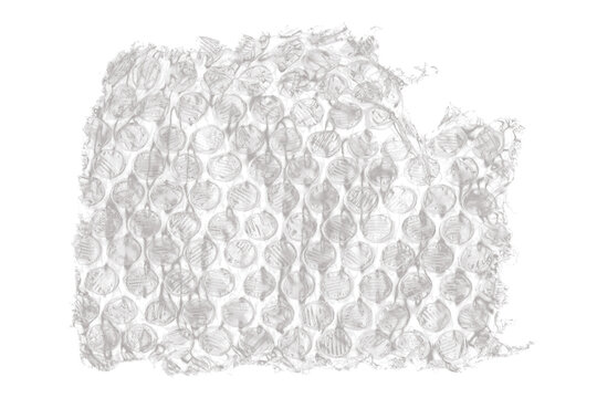 Closeup of bubble wrap isolated on transparent background, a protective packaging material