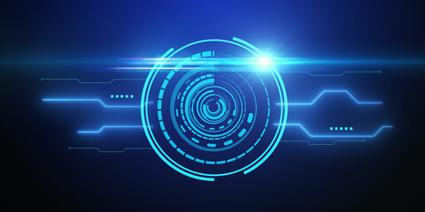 Technology digital interface artificial intelligence hologram future network abstract background computer ai information futuristic communication concept or virtual data cyberspace innovation display.